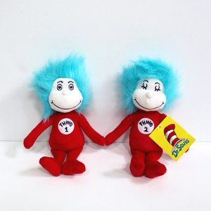 The Manhattan Toy Company Dr. Seuss Thing 1 & Thing 2 Plush Doll Toy Set
